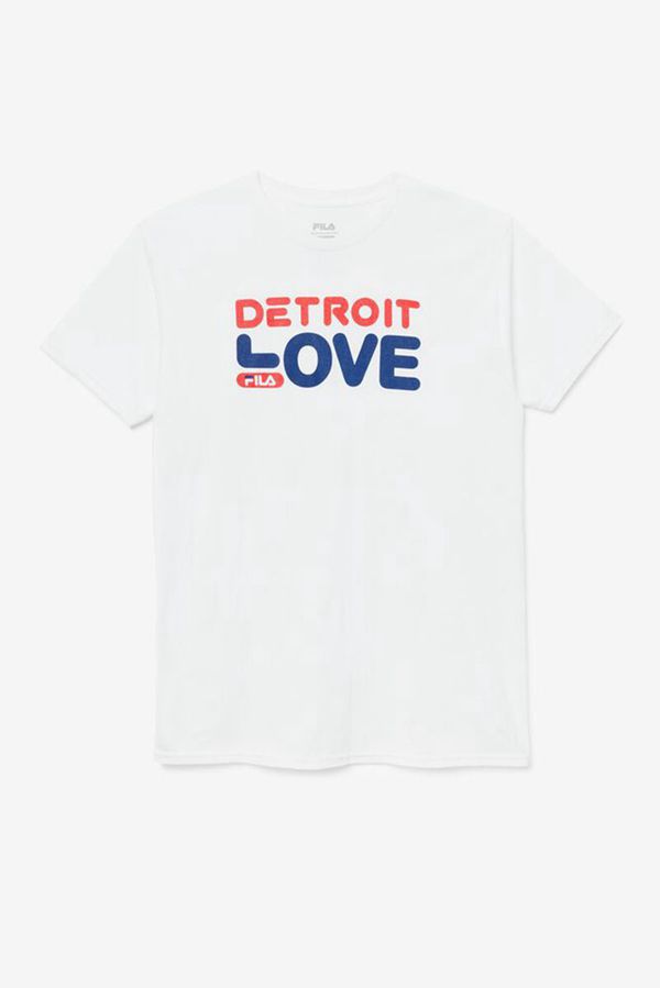 Fila Detroit Love Men's Tee - White,NZ 214-80964